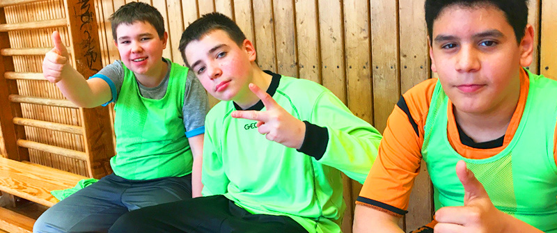 Schulsozialarbeit an der Charlotte-Pfeffer-Schule, Grundschule und Schule der Sekundarstufe I und II mit dem sonderpädagogischen Förderschwerpunkt "Geistige Entwicklung", in der Sporthalle